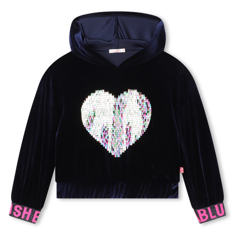 Velvet sequin-graphic hoodie BILLIEBLUSH 
                    GIRL