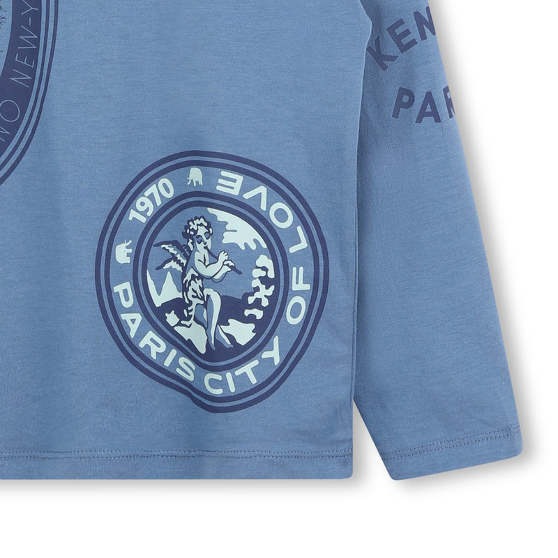 Badge-Print Long-Sleeve KENZO KIDS 
                    BOY