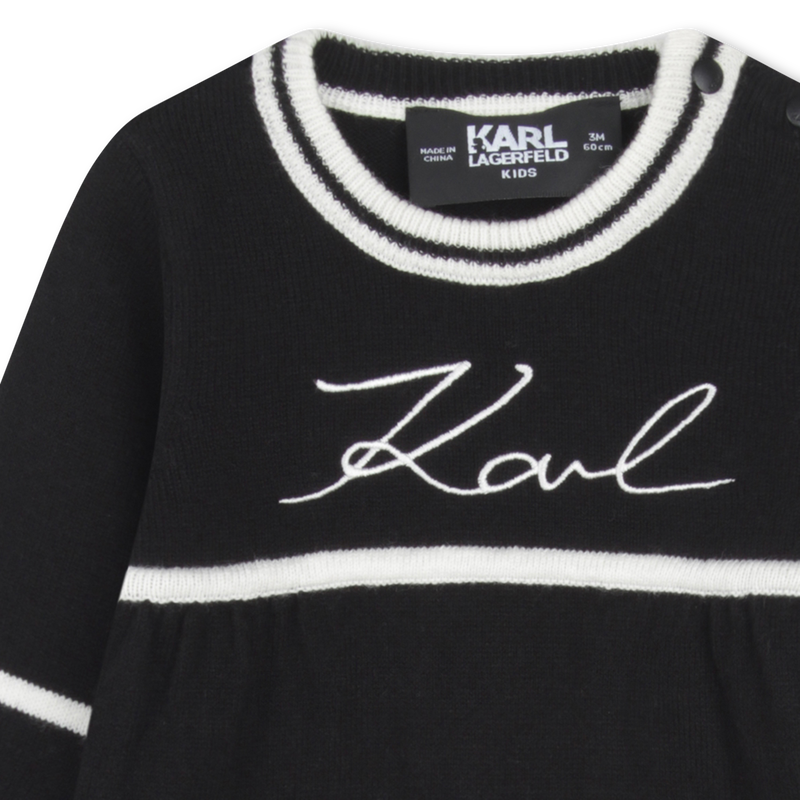 Cotton & Cashmere Knit Dress KARL LAGERFELD KIDS 
                    GIRL