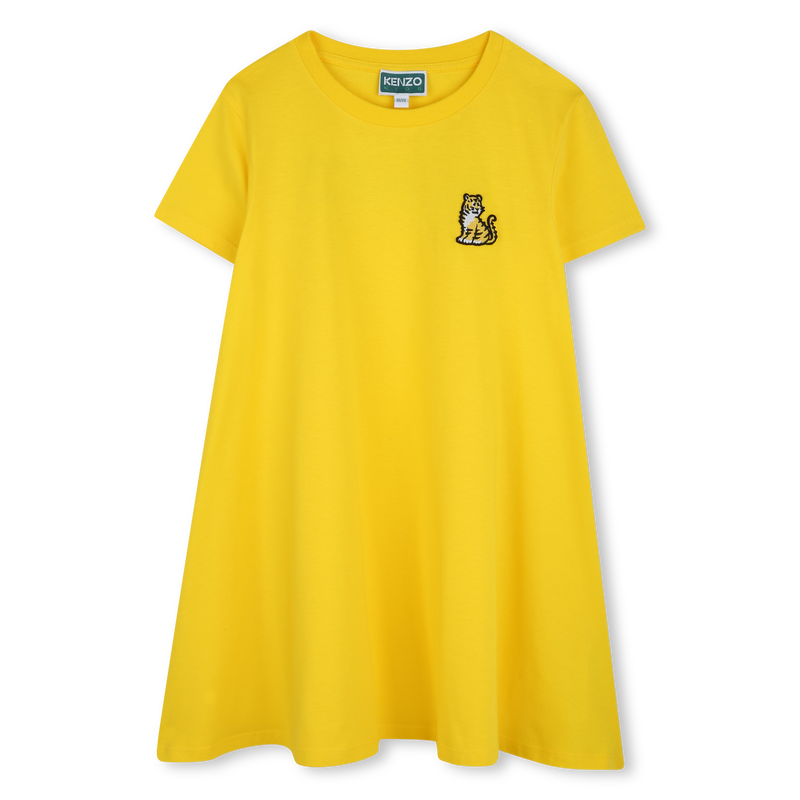 Embroidered badge flared dress KENZO KIDS 
                    GIRL