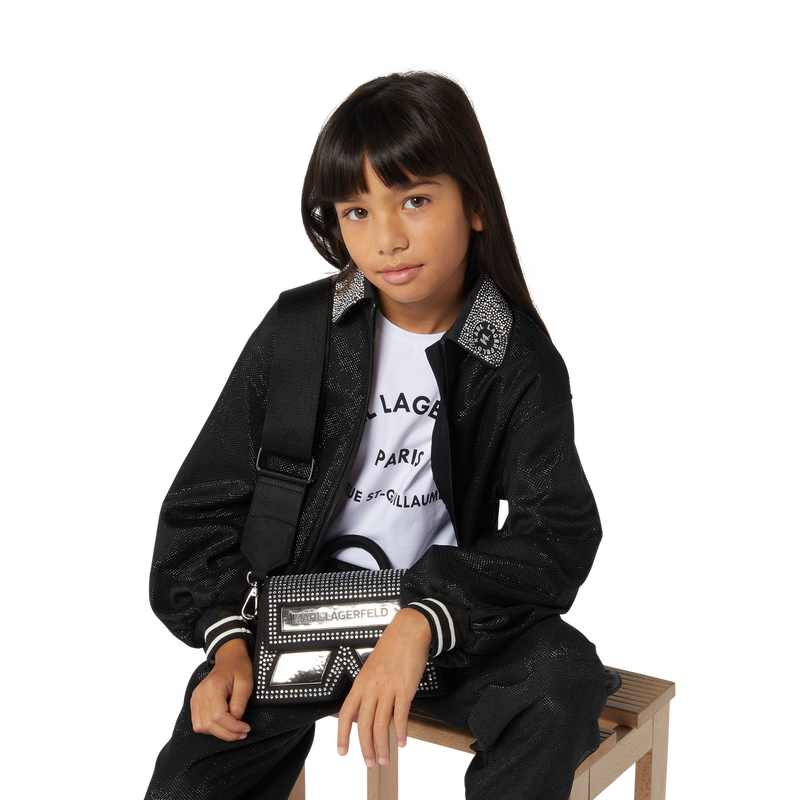 Rhinestone Collar Zip-Up KARL LAGERFELD KIDS 
                    GIRL