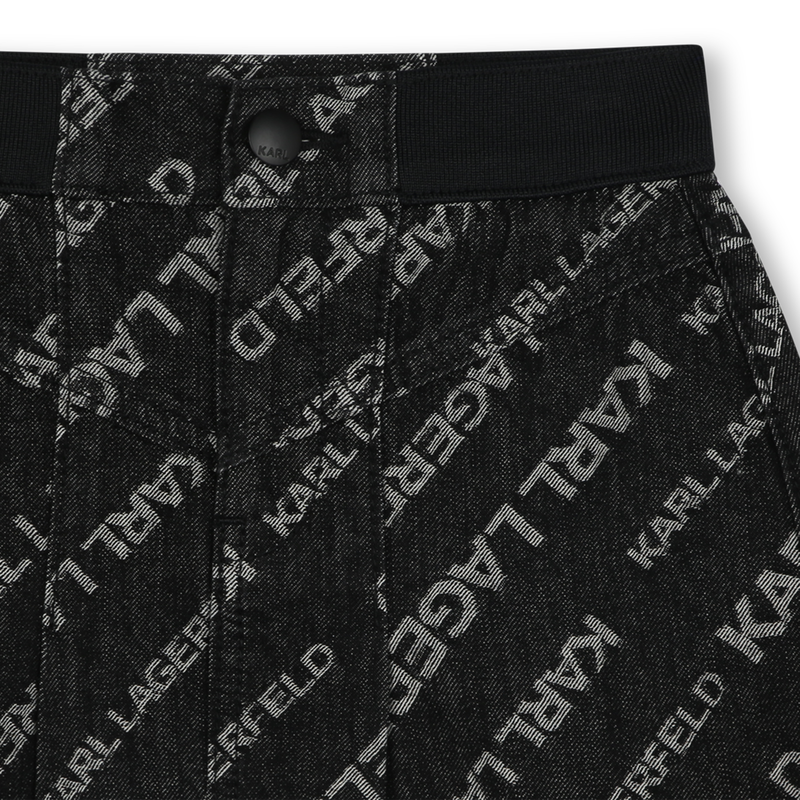 Short flared denim skirt KARL LAGERFELD KIDS 
                    GIRL