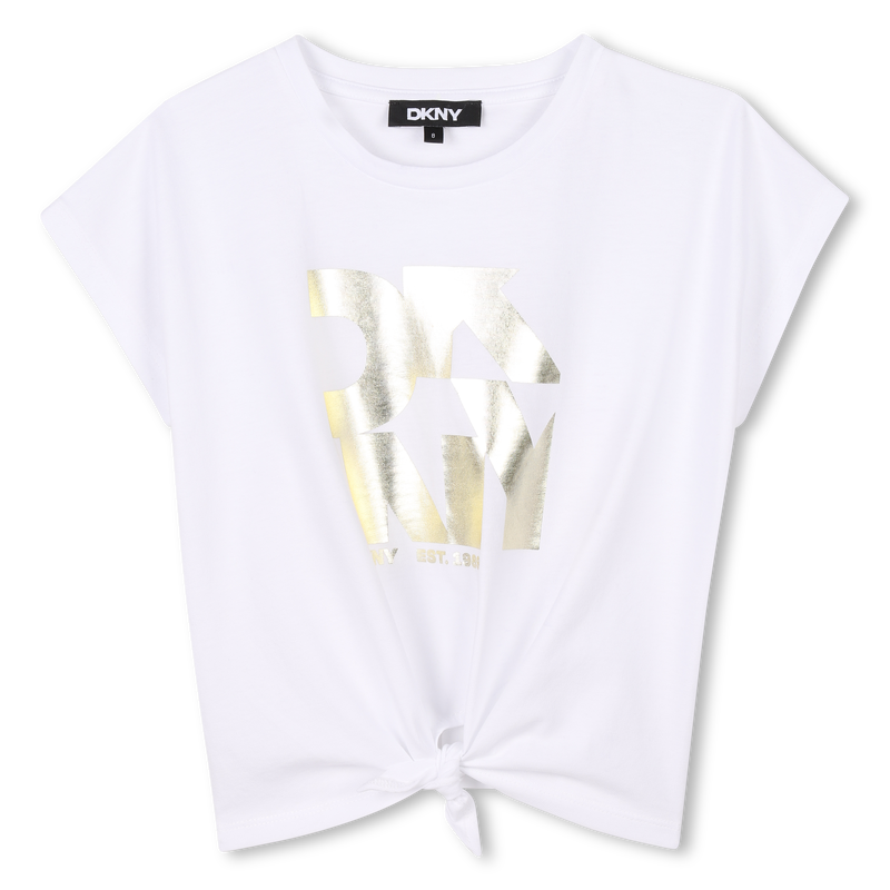 Cotton T-shirt with tie DKNY 
                    GIRL