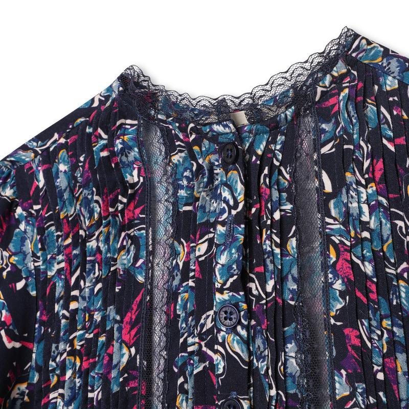 Printed dress with pleated bib ZADIG & VOLTAIRE 
                    GIRL