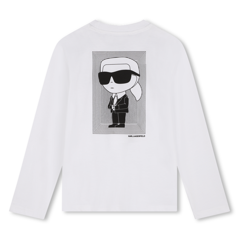 Long-Sleeved Cotton T-Shirt KARL LAGERFELD KIDS 
                    BOY