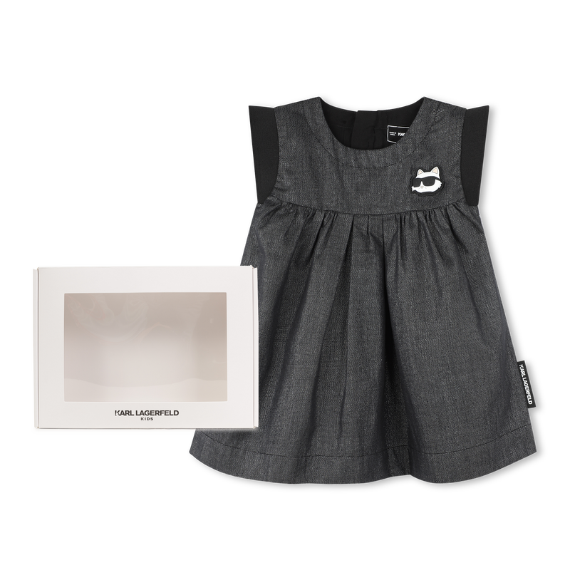 Flared dress with chest patch KARL LAGERFELD KIDS 
                    GIRL