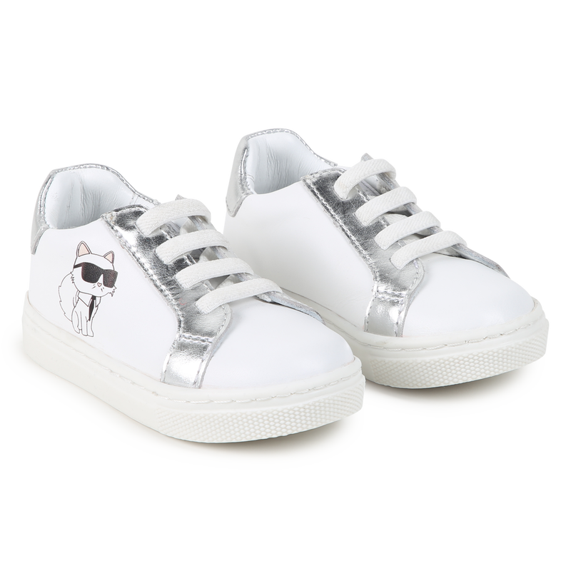 Low-Top Leather Sneakers KARL LAGERFELD KIDS 
                    UNISEX