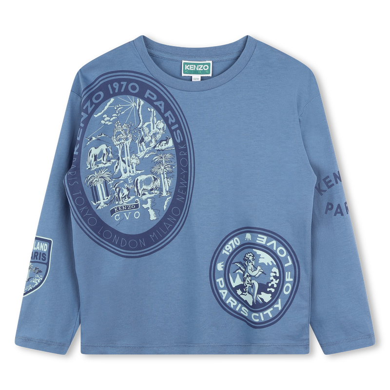 Badge-Print Long-Sleeve KENZO KIDS 
                    BOY