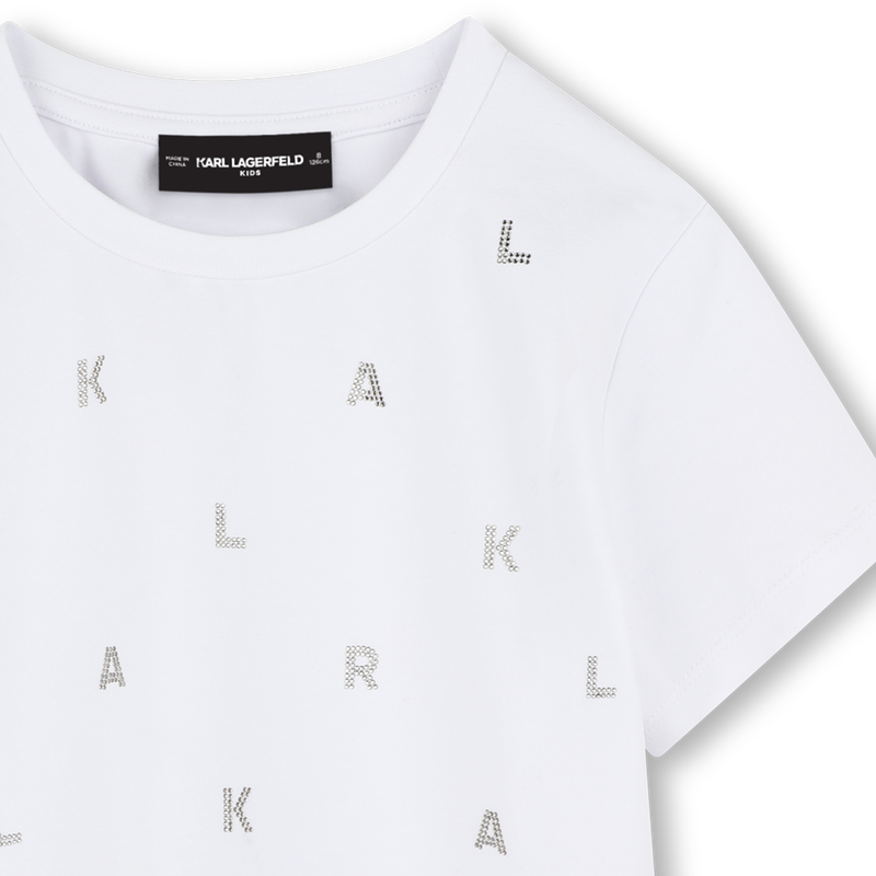 T-shirt with diamantés KARL LAGERFELD KIDS 
                    GIRL