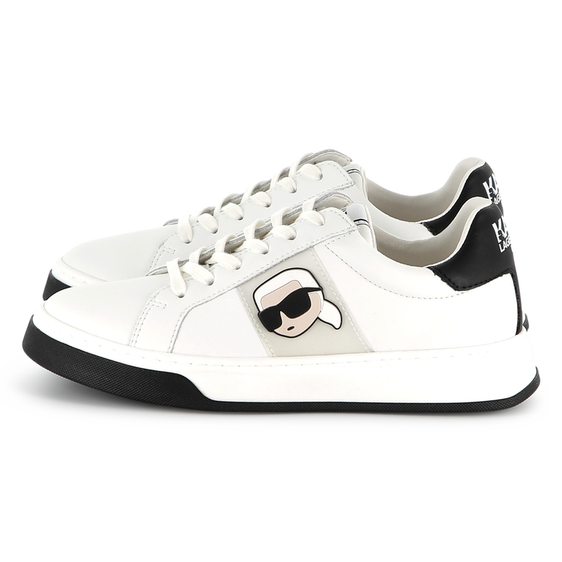 Lace-up leather sneakers KARL LAGERFELD KIDS 
                    BOY
