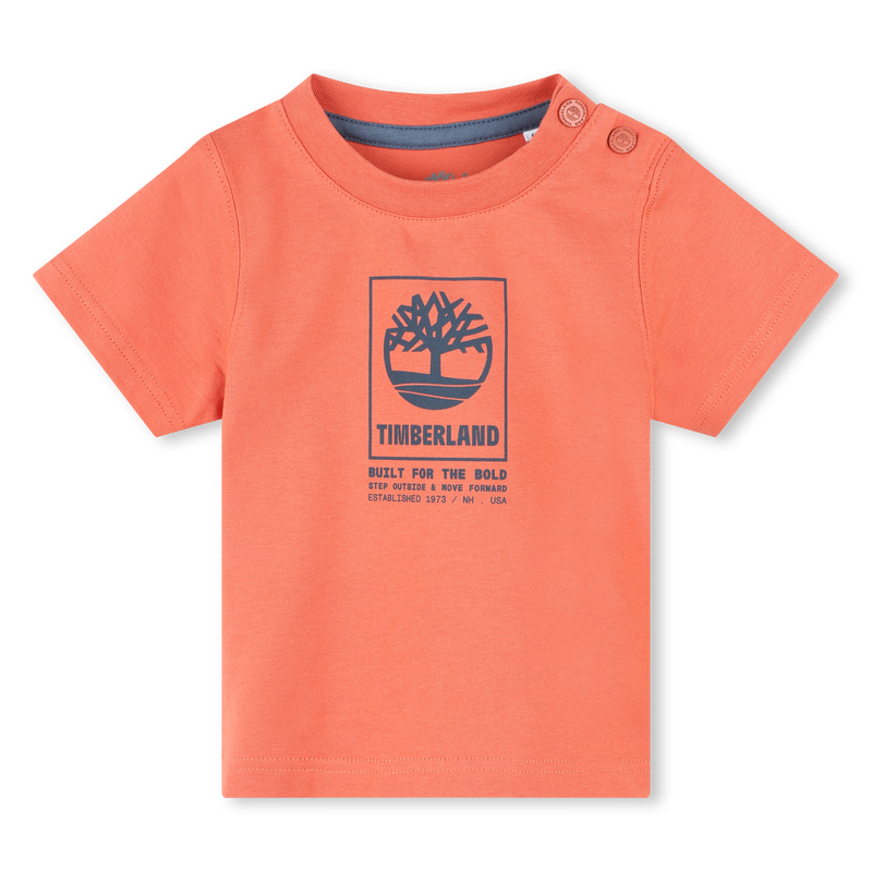 Press-Stud Cotton T-Shirt TIMBERLAND 
                    BOY