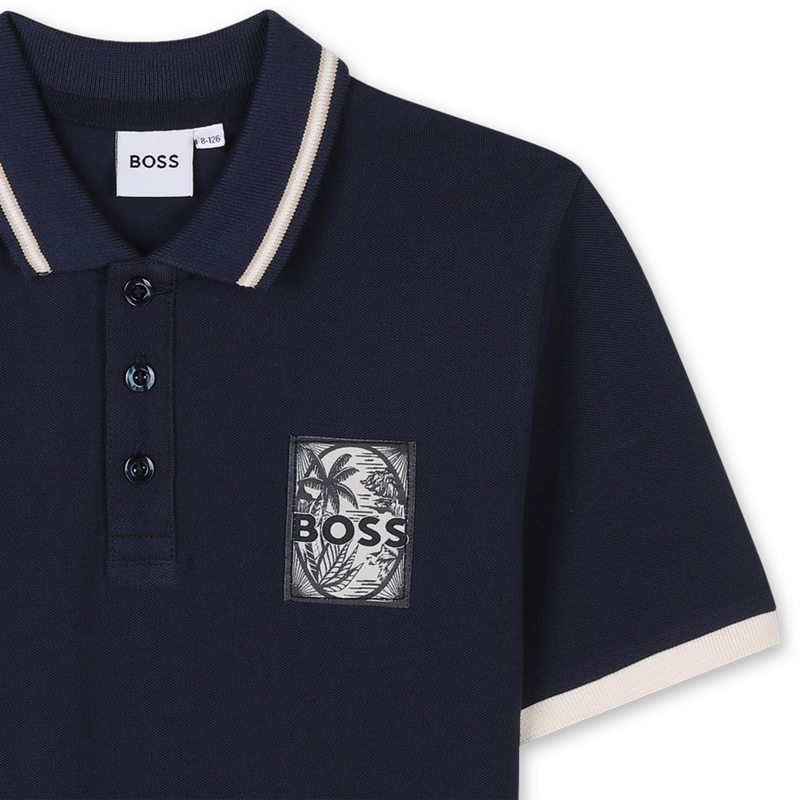 Polo shirt with chest label BOSS 
                    BOY