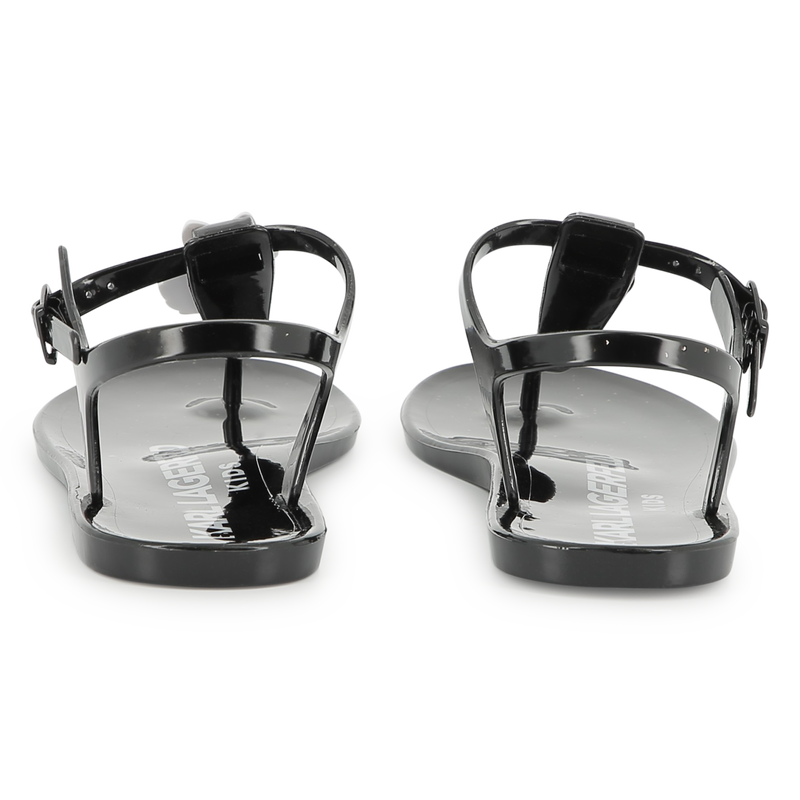 Buckled sandals with badge KARL LAGERFELD KIDS 
                    GIRL