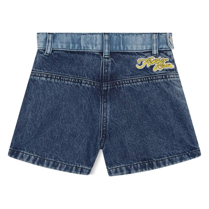 Embroidered denim shorts KENZO KIDS 
                    GIRL