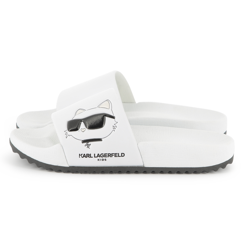 Sliders with raised print KARL LAGERFELD KIDS 
                    GIRL
