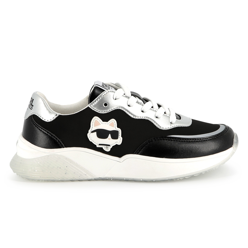 Lace-up sneakers with badge KARL LAGERFELD KIDS 
                    GIRL