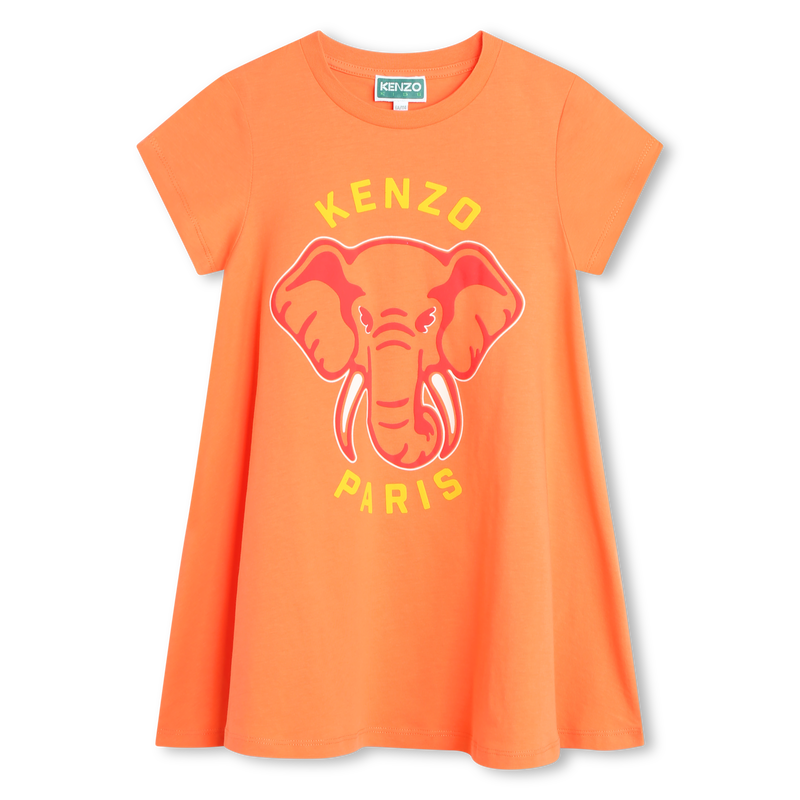 Short-sleeved cotton dress KENZO KIDS 
                    GIRL