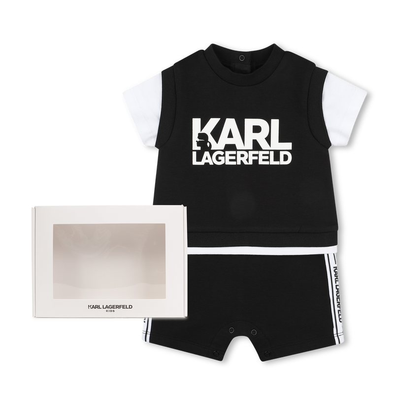 Branded two-tone romper KARL LAGERFELD KIDS 
                    BOY