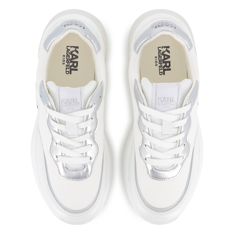 Lace-up sneakers with badge KARL LAGERFELD KIDS 
                    GIRL