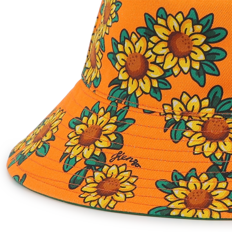Reversible cotton bucket hat KENZO KIDS 
                    UNISEX