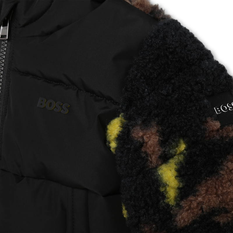 Bi-material hooded jacket BOSS 
                    BOY