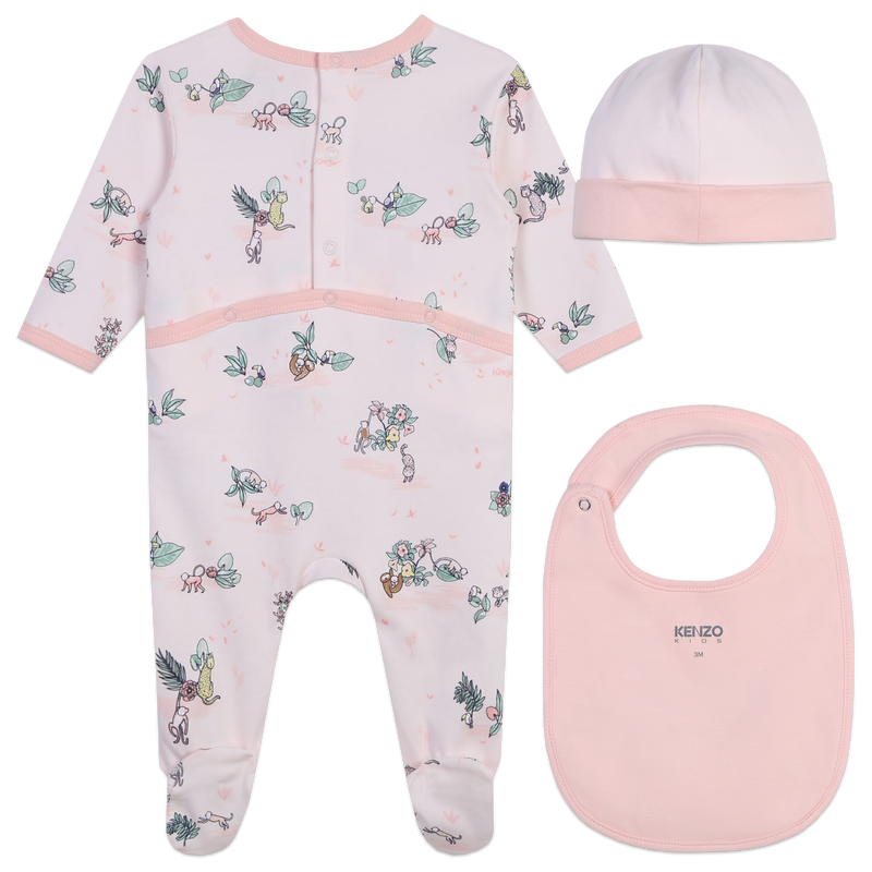 Cotton Pajamas, Hat & Bib KENZO KIDS 
                    GIRL