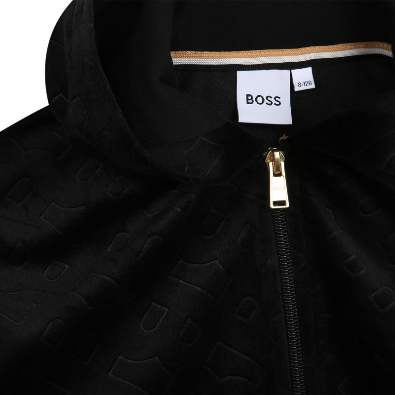 Velvet zip-up hoodie BOSS 
                    GIRL
