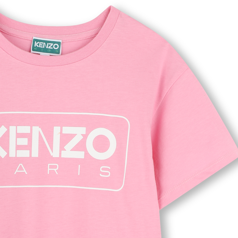 Logo print dress with ruffle KENZO KIDS 
                    GIRL