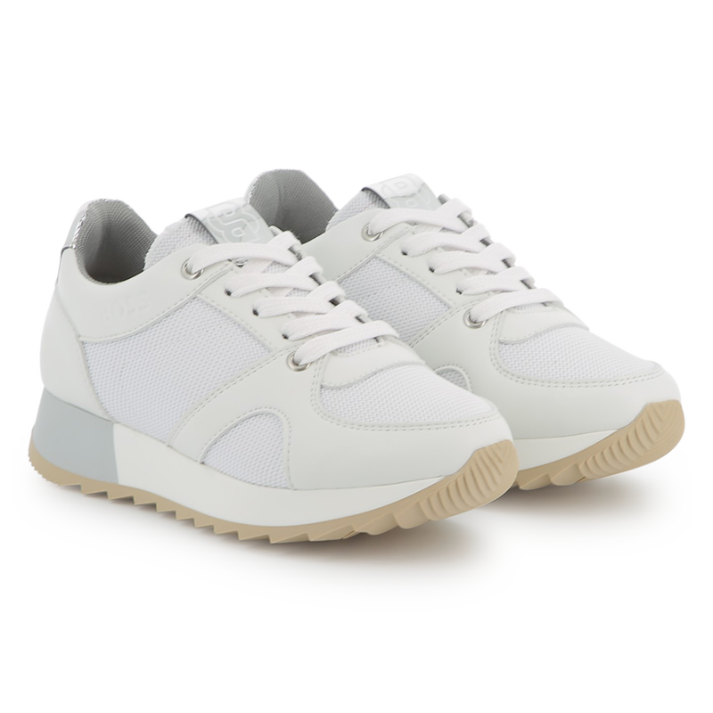 Dual-fabric lace-up sneakers BOSS 
                    GIRL