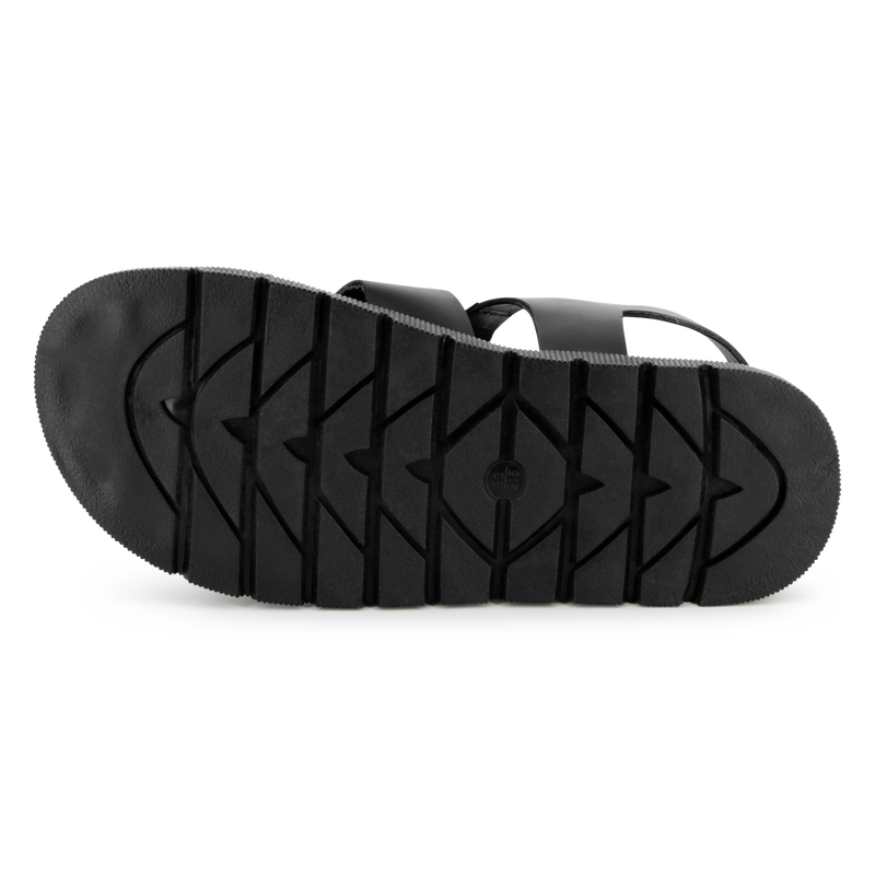 Buckled leather sandals KARL LAGERFELD KIDS 
                    GIRL