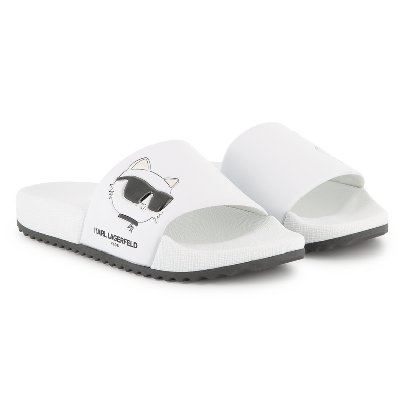 Sliders with raised print KARL LAGERFELD KIDS 
                    GIRL