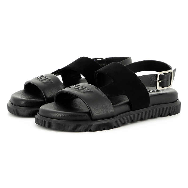 Buckled leather sandals DKNY 
                    GIRL