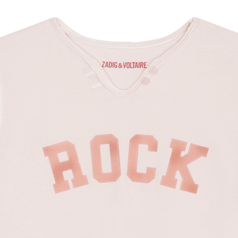 Cotton Cut-Out Neck T-Shirt ZADIG & VOLTAIRE 
                    GIRL