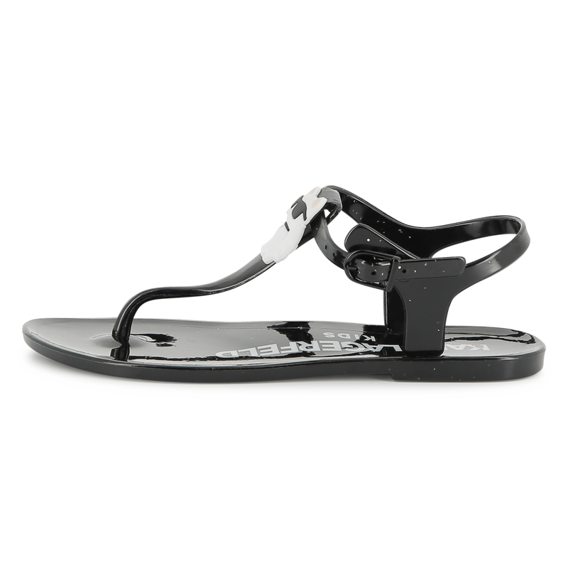 Buckled sandals with badge KARL LAGERFELD KIDS 
                    GIRL