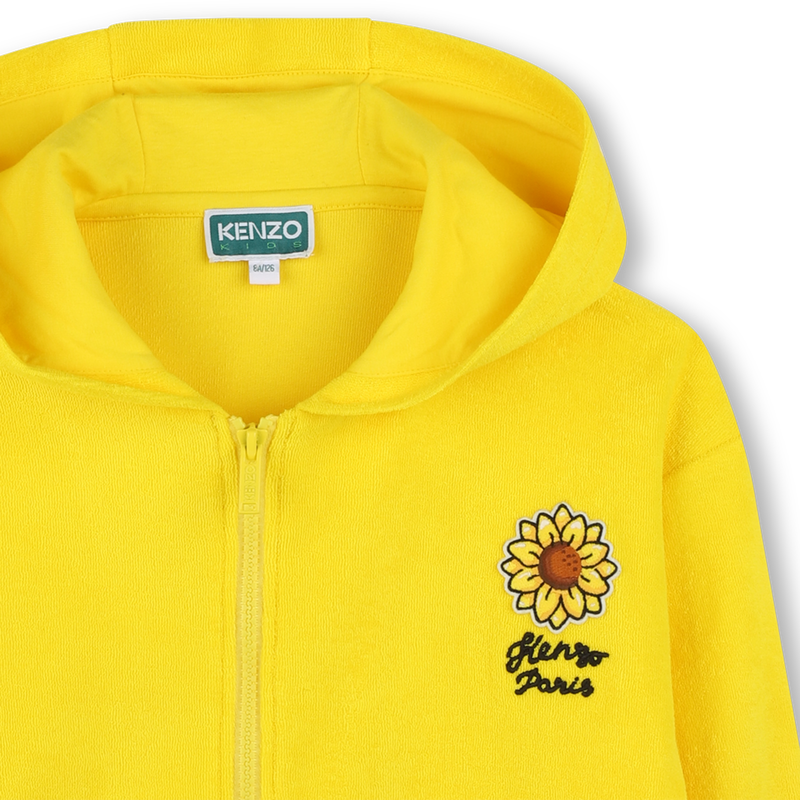 Terry cloth zip-up sweater KENZO KIDS 
                    GIRL