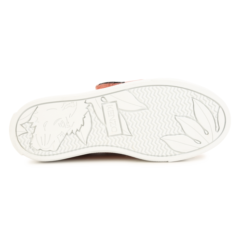 Embroidered leather sneakers KENZO KIDS 
                    UNISEX