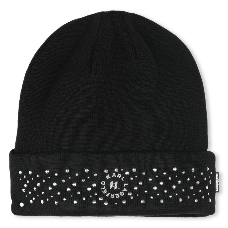 Knitted Rhinestone Hat KARL LAGERFELD KIDS 
                    GIRL