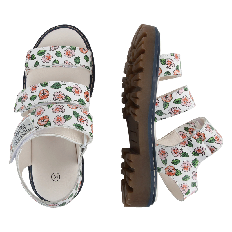 Leather velcro sandals KENZO KIDS 
                    GIRL