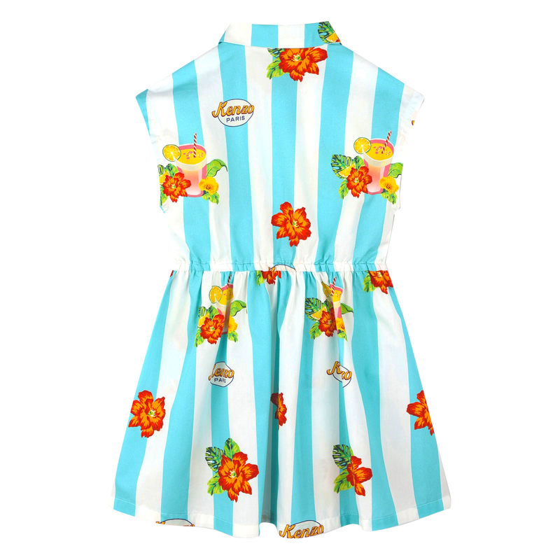 Striped cotton poplin dress KENZO KIDS 
                    GIRL