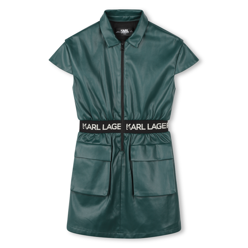 Zip-Up Shirt Dress KARL LAGERFELD KIDS 
                    GIRL