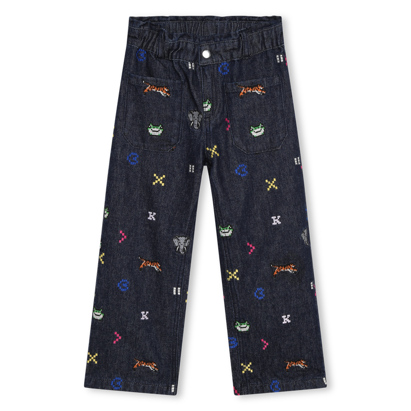 Embroidered jeans KENZO KIDS 
                    GIRL