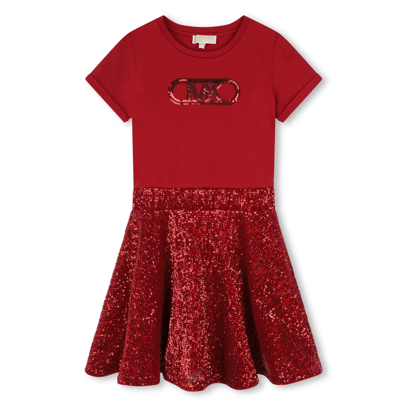 Sequin Bi-Material Dress MICHAEL KORS 
                    GIRL