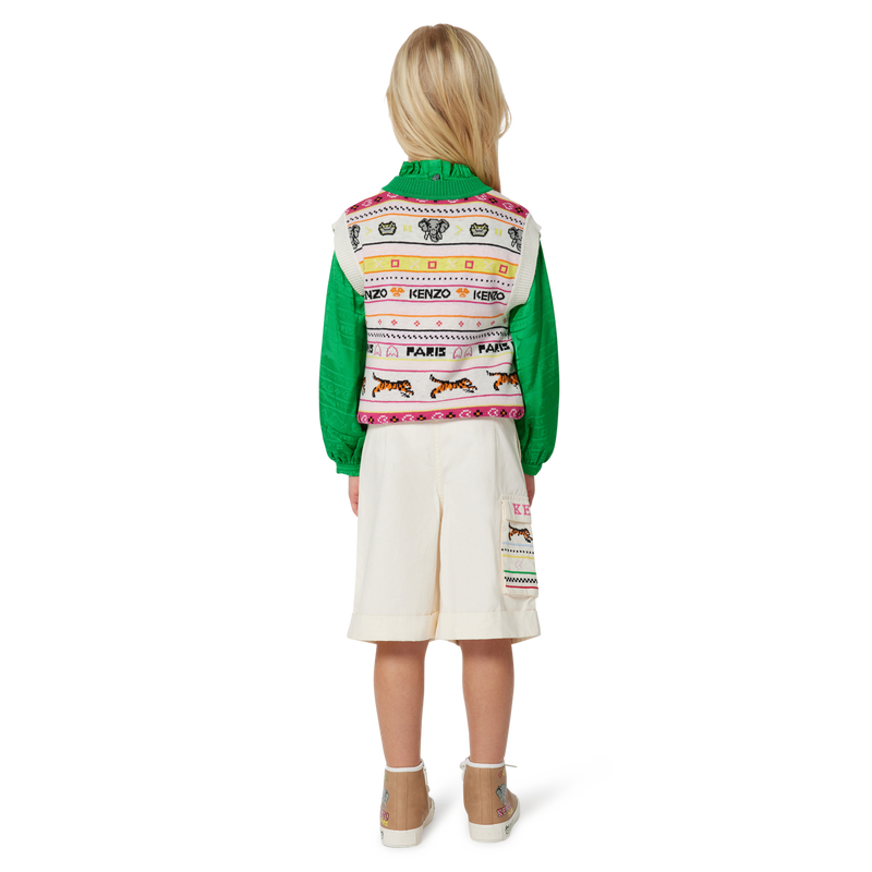 Embroidered cotton shorts KENZO KIDS 
                    GIRL