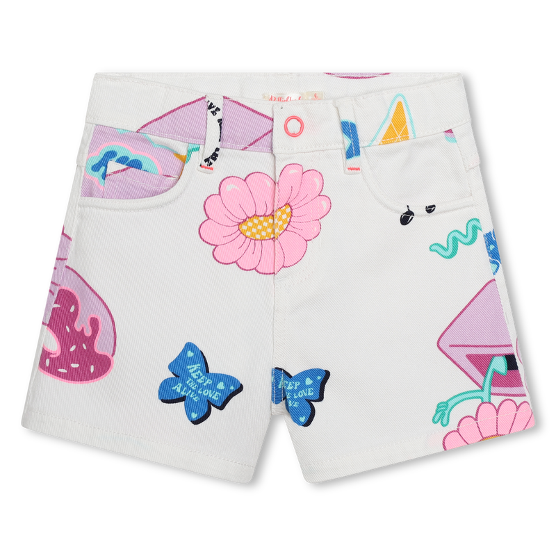 Printed cotton twill shorts BILLIEBLUSH 
                    GIRL