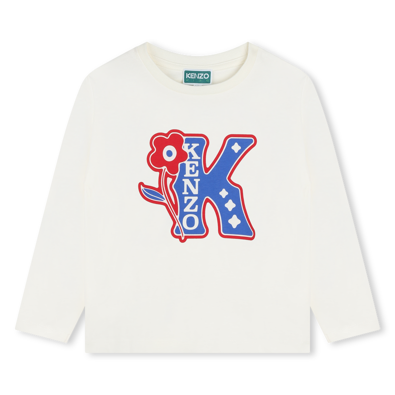 Long-Sleeved Cotton T-Shirt KENZO KIDS 
                    GIRL