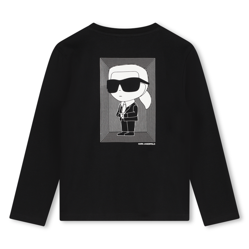 Long-Sleeved Cotton T-Shirt KARL LAGERFELD KIDS 
                    BOY
