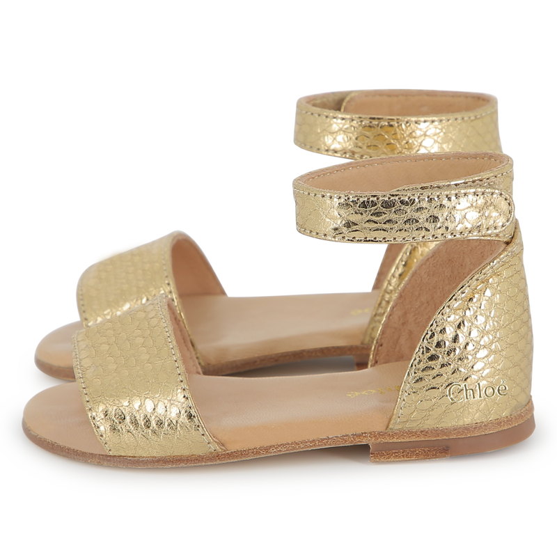 Leather sandals with straps CHLOE 
                    GIRL