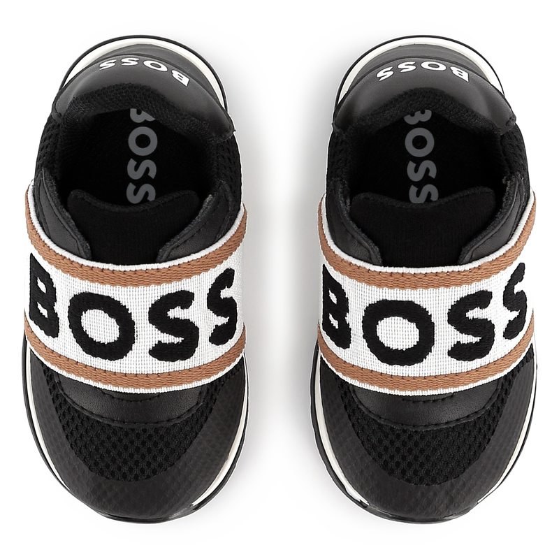 Leather and mesh sneakers BOSS 
                    BOY