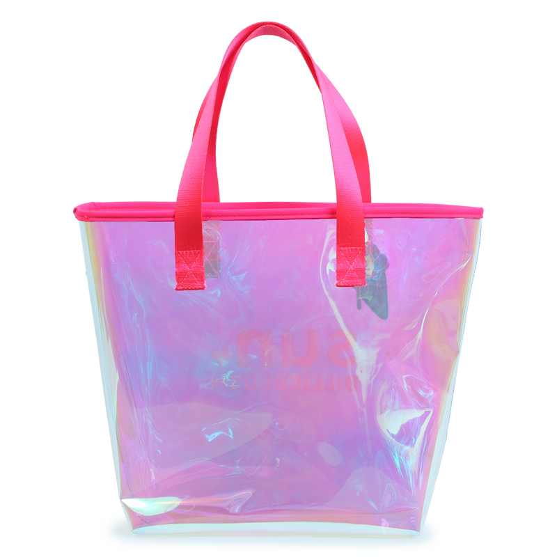 Shiny tote bag with badge BILLIEBLUSH 
                    GIRL