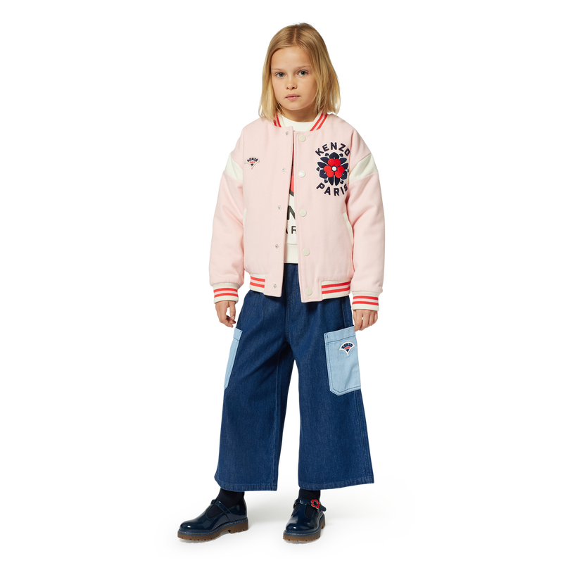 Embroidered woolen jacket KENZO KIDS 
                    GIRL